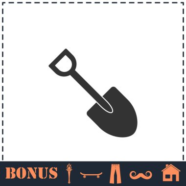 Mini Shovel icon flat. Simple vector symbol and bonus icon clipart