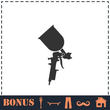 Simgeyi düz boyamak için öğütücü. Basit vektör sembolü ve bonus simgesi