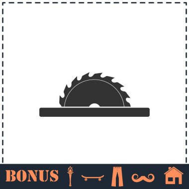 Dairesel testere bıçakları simgesi düz. Basit vektör sembolü ve bonus simgesi