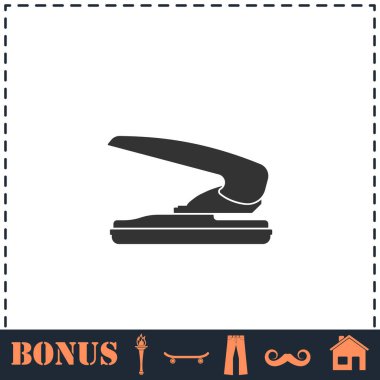 Zımba simgesi düz. Basit vektör sembolü ve bonus simgesi