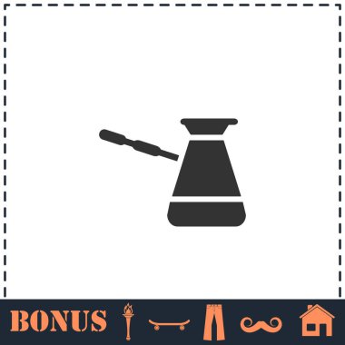 Türk kahvesi ikonu. Basit vektör sembolü ve bonus simgesi