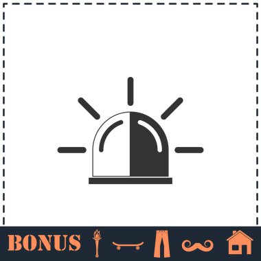 Siren simgesi düz. Basit vektör sembolü ve bonus simgesi