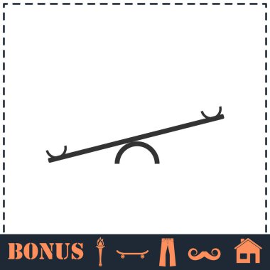 Simgeyi düz salla. Basit vektör sembolü ve bonus simgesi