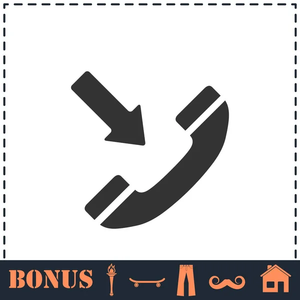 Icono Llamada Entrante Plano Símbolo Vector Simple Icono Bonificación — Vector de stock