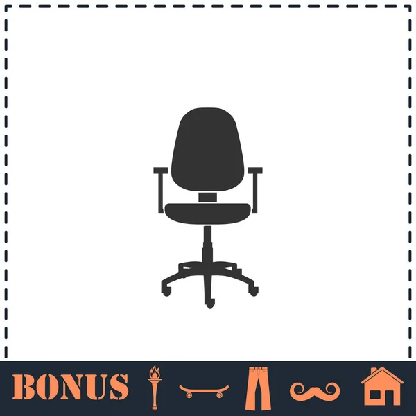 Chaise Bureau Icône Plat Symbole Vectoriel Simple Icône Bonus — Image vectorielle