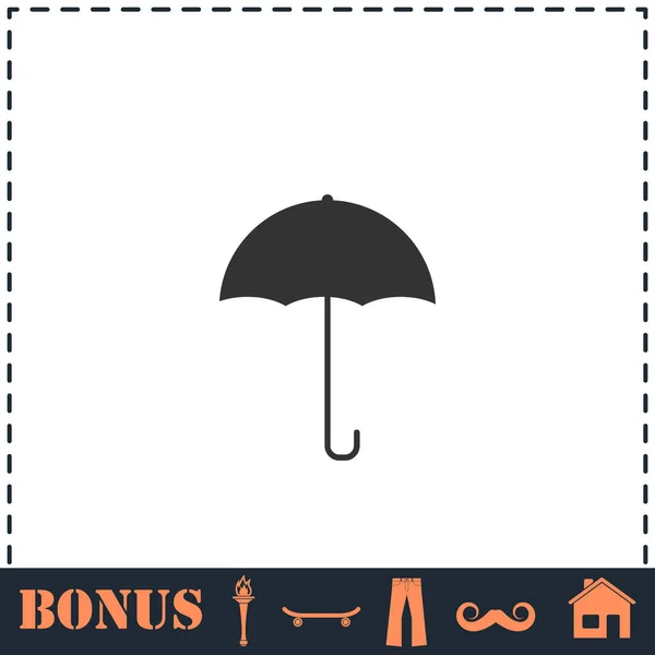 Umbrella Icon Flat Simple Vector Symbol Bonus Icon — Stock Vector