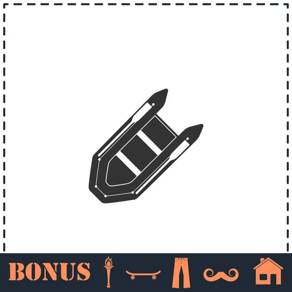 Motorboot Pictogram Plat Eenvoudige Vector Symbool Bonus Pictogram — Stockvector