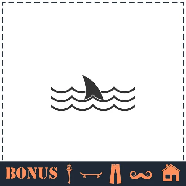 Icono Tiburón Plano Símbolo Vector Simple Icono Bonificación Ilustración De Stock