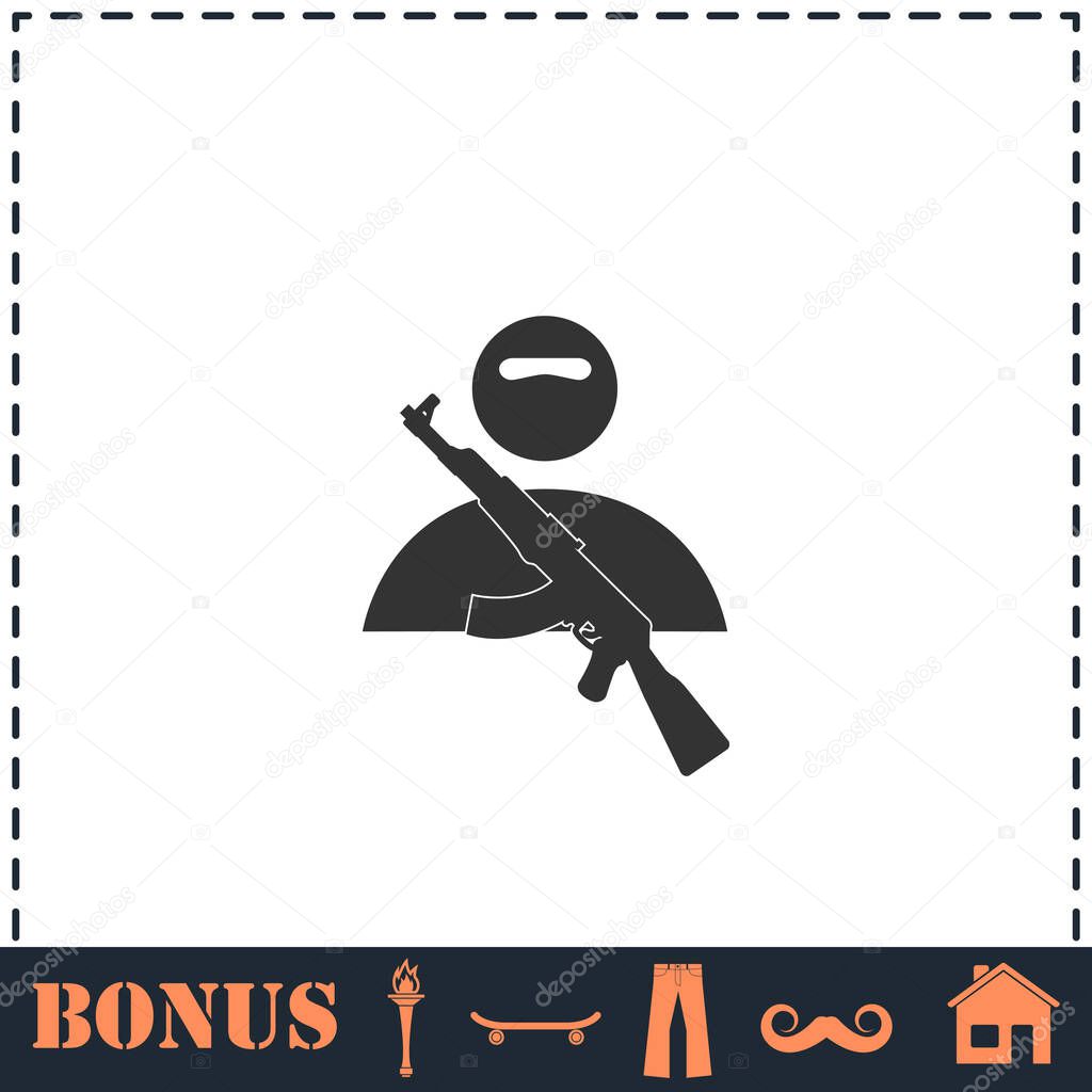 Raider icon flat. Simple vector symbol and bonus icon