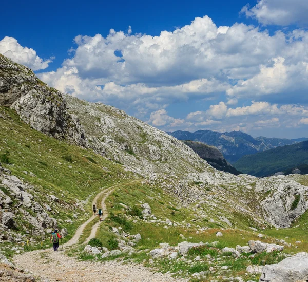 Trekking nas montanhas — Fotografia de Stock