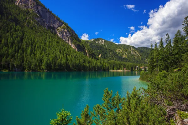 Braies lac în Italia — Fotografie, imagine de stoc