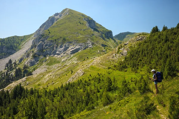 Woman traveling in Mountains — Stock Photo, Image