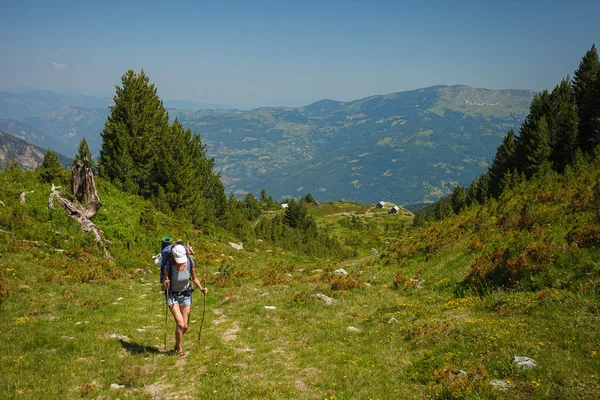 Young woman in mountains — Stock Photo, Image