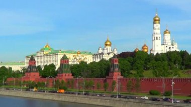 Kale Moskova Kremlin ile büyük Kremlin Sarayı ve cathedrals