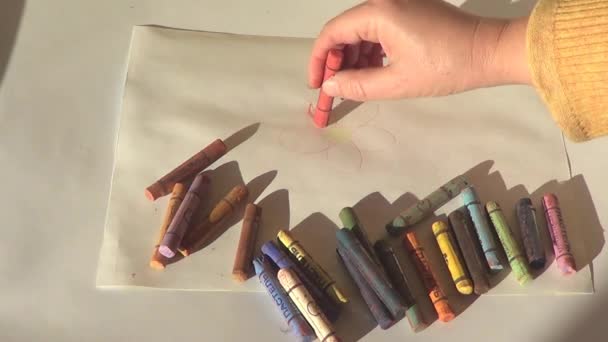 Pintura com pastel . — Vídeo de Stock