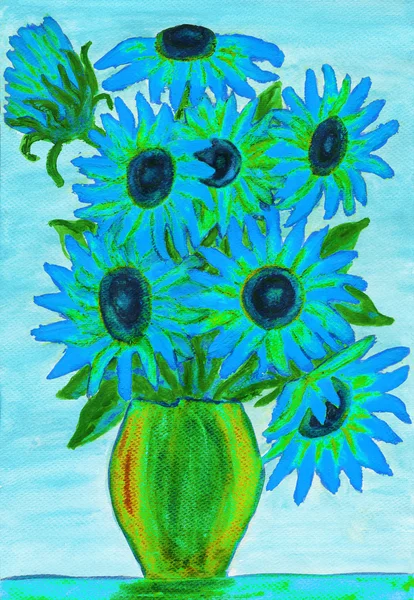 Light blue flowers, illustration — Stock Photo, Image