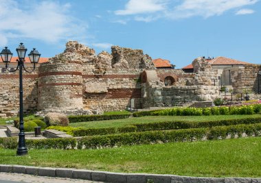 Bulgaristan 'ın Nesabar kentinin Nesebar kentinin eski tarihi kalıntıları.