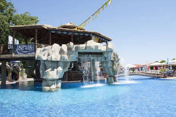 Café Och Pool Strandpromenaden Golden Sands Varna Provinsen Bulgarien — Stockfoto