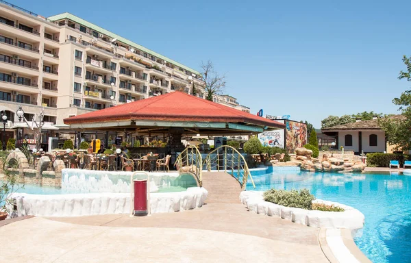 Café Och Pool Strandpromenaden Golden Sands Resort Golden Sands Varna — Stockfoto