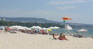 VARNA, BULGARIA - 14 Ağustos 2015 Şehir Plajı