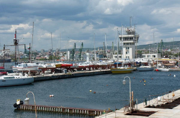Varna Bulgarien Maj 2015 Båtar Kusthamn — Stockfoto