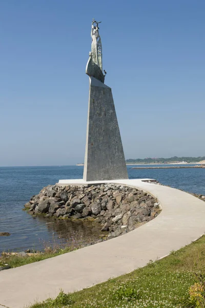 Monumento Perto Entrada Para Antigo Centro Histórico Cidade Nesebar Património — Fotografia de Stock