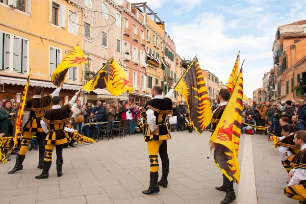 Venice Italië Febraury 2020 Parade Van Maries Venetië Carnaval — Stockfoto