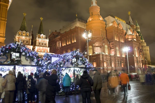 Rynek bożonarodzeniowy w Moskwie — Zdjęcie stockowe