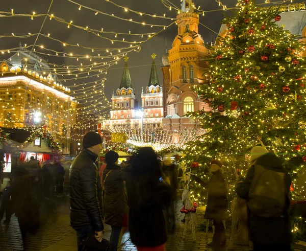 Vánoční trh v Moskvě — Stock fotografie