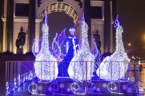 在莫斯科的圣诞照明 — 图库照片