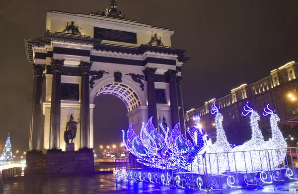 Kerst verlichting in Moskou — Stockfoto