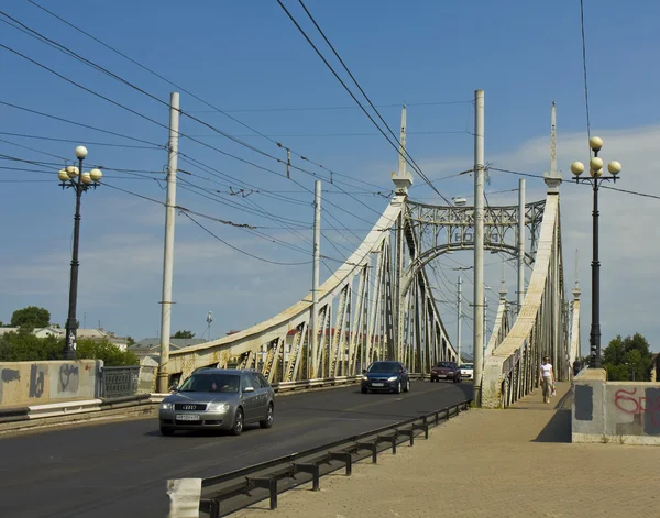 Tver, eski Volga Köprüsü — Stok fotoğraf