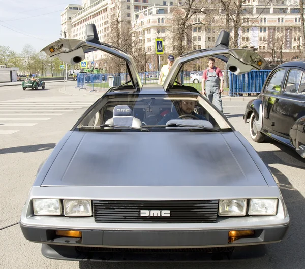 레트로 자동차 delorean 스톡 이미지