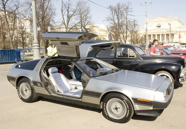 레트로 자동차 delorean 로열티 프리 스톡 사진