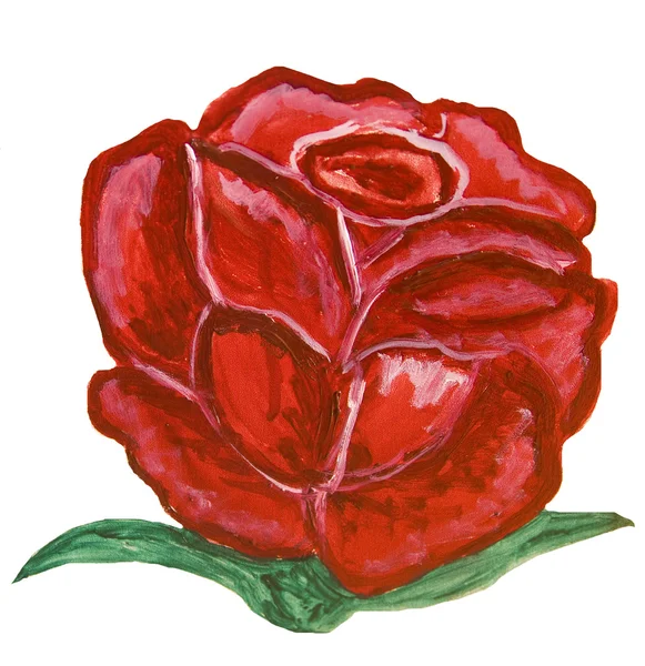 Червона троянда, живопис — стокове фото