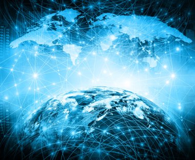 En iyi Internet kavramı küresel iş kavramları serisi. Nasa tarafından döşenmiş bu görüntü unsurları