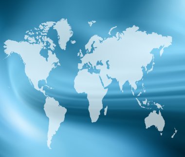 Dünya Haritası üzerinde teknolojik bir arka plan, parlak çizgiler semboller Internet, radyo, televizyon, telefon ve uydu iletişim.