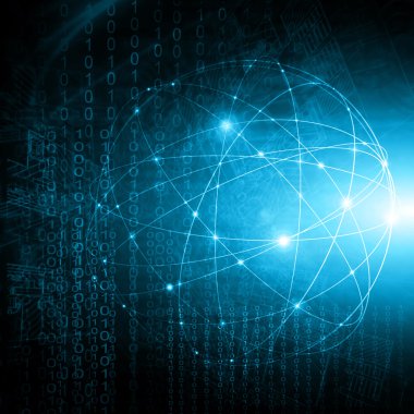 En iyi Internet kavramı küresel iş. Teknolojik arka plan. Sembolleri Wi-Fi, Internet, televizyon, telefon ve uydu iletişim ışınları
