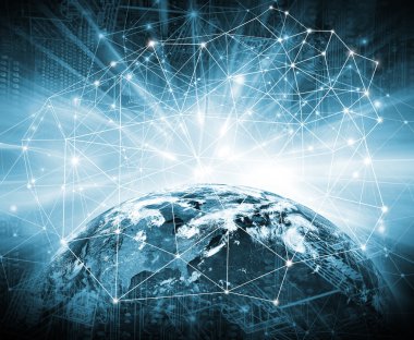 En iyi Internet kavramı küresel iş kavramları serisi. Nasa tarafından döşenmiş bu görüntü unsurları