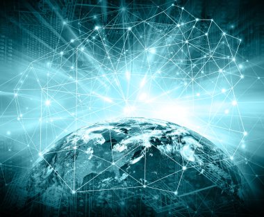 En iyi Internet kavramı küresel iş kavramları serisi. Nasa tarafından döşenmiş bu görüntü unsurları