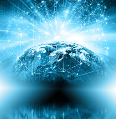 En iyi Internet kavramı küresel iş kavramları serisi. Nasa tarafından döşenmiş bu görüntü unsurları