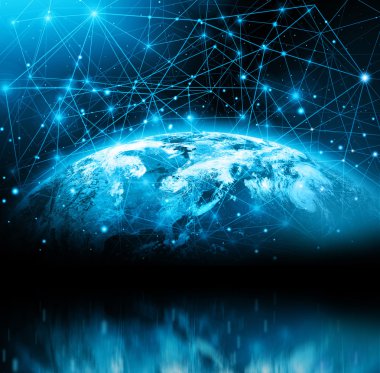 En iyi Internet kavramı küresel iş kavramları serisi. Nasa tarafından döşenmiş bu görüntü unsurları