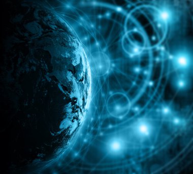 En iyi Internet kavramı küresel iş kavramları serisi. Nasa tarafından döşenmiş bu görüntü unsurları