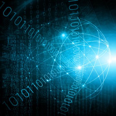 En iyi Internet kavramı küresel iş. Teknolojik arka plan. Sembolleri Wi-Fi, Internet, televizyon, telefon ve uydu iletişim ışınları