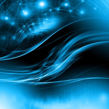 En iyi Internet kavramı küresel iş. Teknolojik arka plan. Sembolleri Wi-Fi, Internet, televizyon, telefon ve uydu iletişim ışınları