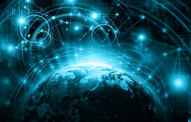 En iyi Internet kavramı küresel iş kavramları serisi. Nasa tarafından döşenmiş bu görüntü unsurları