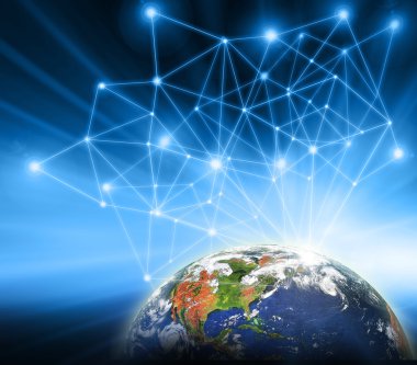 En iyi Internet kavramı küresel iş kavramları serisi. Nasa tarafından döşenmiş bu görüntü unsurları