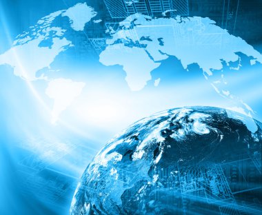 En iyi Internet kavramı küresel iş kavramları serisi. Nasa tarafından döşenmiş bu görüntü unsurları