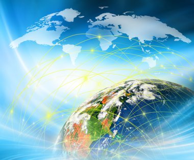 En iyi Internet kavramı küresel iş kavramları serisi. Nasa tarafından döşenmiş bu görüntü unsurları