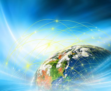 En iyi Internet kavramı küresel iş kavramları serisi. Nasa tarafından döşenmiş bu görüntü unsurları